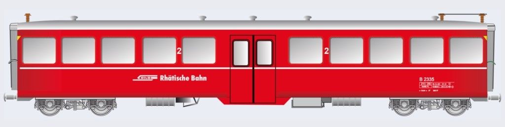 Leichte Bauart, Beschriftung RhB Rhätische Bahn/RhB Ferrovia retica, Aussenschwingtüren, Metall/Kunststoff Mischbauweise, LÜP.: 811 mm